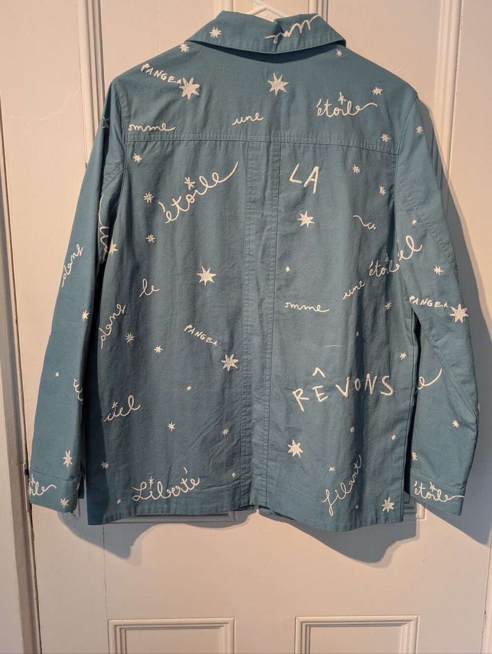 S Sézane x Pangea Will Chore Jacket Embroidery Written Out - Picture 11 of 15